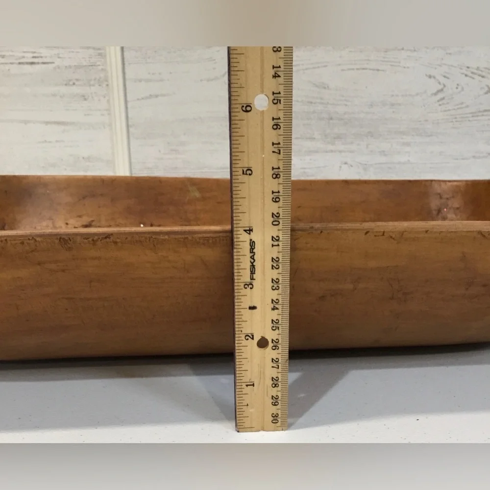 Handcrafted Rustic Wooden Dough Bowl - Brown